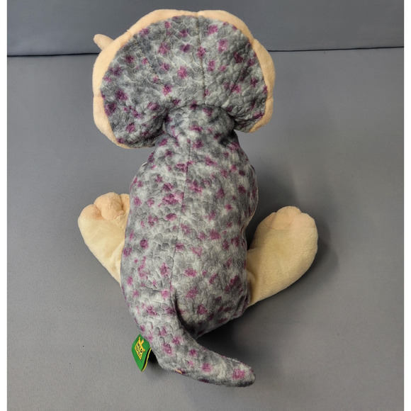 Wild Republic Triceratops Dinosaur Plush Toy 10" Sitting Gray Purple 2012 - Picture 4 of 13